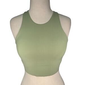Nike Yoga Cropped Dri-Fit Sage Green Racerback Crop Top Size Small Tight Fit